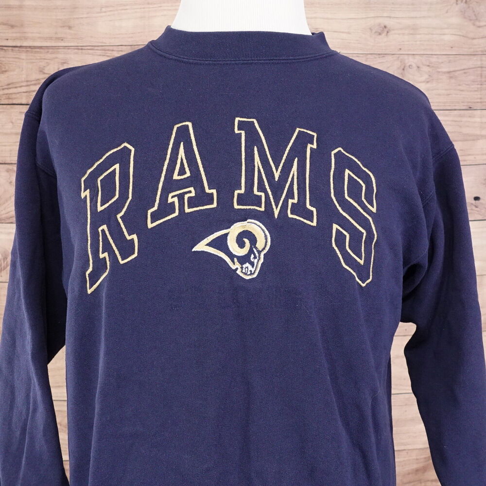 VINTAGE ST LOUIS RAMS EMBROIDERED LOGO PUMA CREW NECK SWEATSHIRT SZ M
